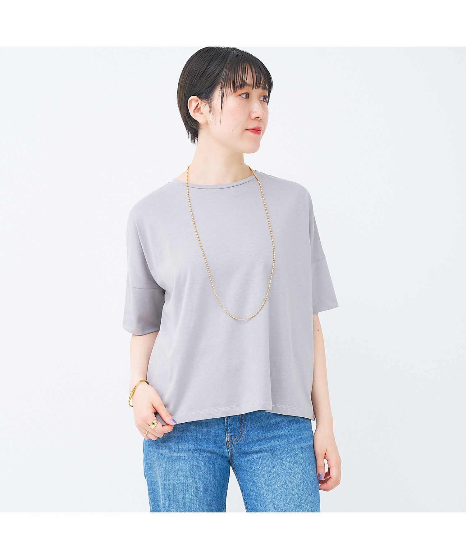 【コレックス/collex】のボックスTシャツ インテリア・キッズ・メンズ・レディースファッション・服の通販 founy(ファニー) 　ファッション　Fashion　レディースファッション　WOMEN　トップス・カットソー　Tops/Tshirt　シャツ/ブラウス　Shirts/Blouses　ロング / Tシャツ　T-Shirts　インナー　Inner　デニム　Denim　バランス　Balance　パターン　Pattern　ボックス　Box　ルーズ　Loose　ロールアップ　Roll Up　定番　Standard　秋　Autumn/Fall　羽織　Haori　ライトグレー|ID: prp329100004329683 ipo3291000000030055445