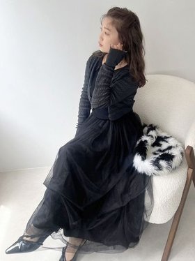 【リリーブラウン/Lily Brown】 ボリュームチュールニットワンピース人気、トレンドファッション・服の通販 founy(ファニー) ファッション Fashion レディースファッション WOMEN ワンピース Dress ニットワンピース Knit Dresses おすすめ Recommend カーディガン Cardigan シンプル Simple ジャケット Jacket セットアップ Set Up チュール Tulle ドッキング Docking バレエ Ballet フロント Front リブニット Rib Knit ロマンティック Romantic |ID:prp329100004330860