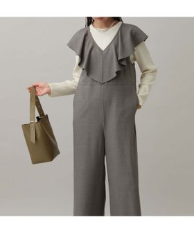 【グローバルワーク/GLOBAL WORK】 MATINEE LINE/カセットアップオールインワン/282521人気、トレンドファッション・服の通販 founy(ファニー) ファッション Fashion レディースファッション WOMEN ワンピース Dress オールインワン ワンピース All In One Dress インナー Inner ジャケット Jacket ストレッチ Stretch フリル Frills ミックス Mix ロング Long エレガント 上品 Elegant |ID:prp329100004332171