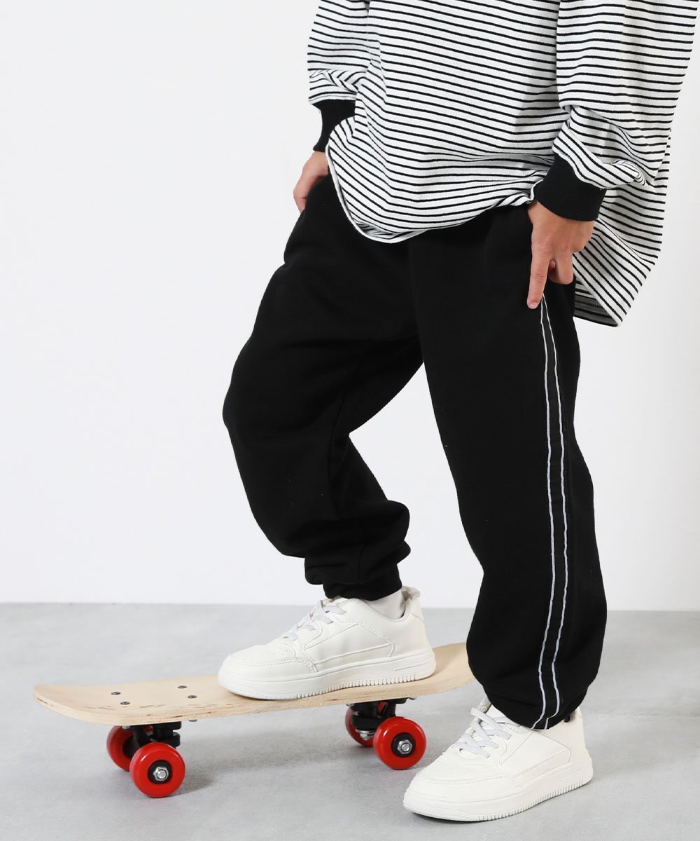 【デビロック/devirock / KIDS】のラインジョガー スウェットパンツ ロングパンツ 長ズボン ボトムス 25SS インテリア・キッズ・メンズ・レディースファッション・服の通販 founy(ファニー) 　ファッション　Fashion　キッズファッション　KIDS　ボトムス　Bottoms/Kids　ロング　Long　おすすめ　Recommend　2025年　2025　2025春夏・S/S　Ss,Spring/Summer,2025　ブラック|ID: prp329100004333652 ipo3291000000031994904