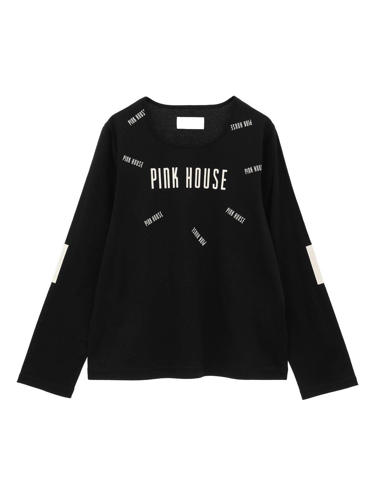 【ピンクハウス/PINK HOUSE】のロゴプリントカットソー インテリア・キッズ・メンズ・レディースファッション・服の通販 founy(ファニー) 　ファッション　Fashion　レディースファッション　WOMEN　トップス・カットソー　Tops/Tshirt　カットソー　Cut and Sewn　カットソー　Cut And Sew　シルケット　Mercerization　フロント　Front　プリント　Print　ランダム　Random　長袖　Long Sleeve　クロ|ID: prp329100004333740 ipo3291000000030101954