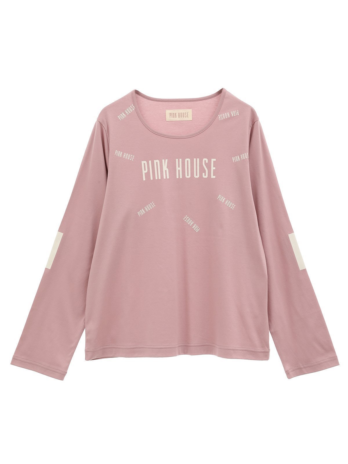 【ピンクハウス/PINK HOUSE】のロゴプリントカットソー インテリア・キッズ・メンズ・レディースファッション・服の通販 founy(ファニー) 　ファッション　Fashion　レディースファッション　WOMEN　トップス・カットソー　Tops/Tshirt　カットソー　Cut and Sewn　カットソー　Cut And Sew　シルケット　Mercerization　フロント　Front　プリント　Print　ランダム　Random　長袖　Long Sleeve　ピンク|ID: prp329100004333740 ipo3291000000030101957