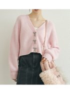 【ファーファー/FURFUR】のビジューリボンニットカーディガン 人気、トレンドファッション・服の通販 founy(ファニー) ファッション Fashion レディースファッション WOMEN トップス・カットソー Tops/Tshirt ニット Knit Tops カーディガン Cardigans カーディガン Cardigan フロント Front thumbnail PNK[066]|ID: prp329100004334371 ipo3291000000030108758