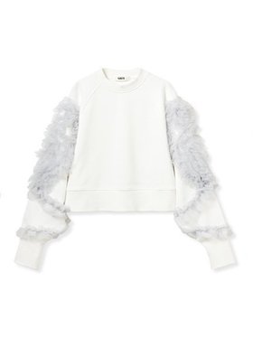 【ファーファー/FURFUR】のドットチュールフリルコサージュスウェット 人気、トレンドファッション・服の通販 founy(ファニー) ファッション Fashion レディースファッション WOMEN トップス・カットソー Tops/Tshirt パーカ Sweats スウェット Sweat スウェット Sweat ボトム Bottom ルーズ Loose |ID:prp329100004334375