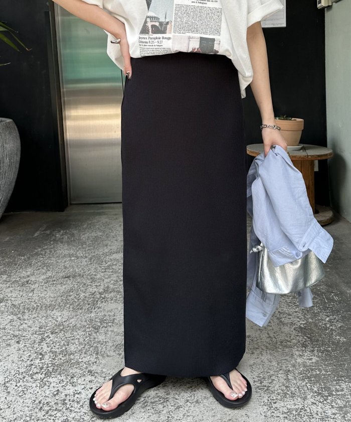 【ディスコート/Discoat】のリブナロースカート インテリア・キッズ・メンズ・レディースファッション・服の通販 founy(ファニー) https://founy.com/ ファッション Fashion レディースファッション WOMEN スカート Skirt シンプル Simple スリット Slit フィット Fit リブニット Rib Knit |ID: prp329100004334688 ipo3291000000031953364