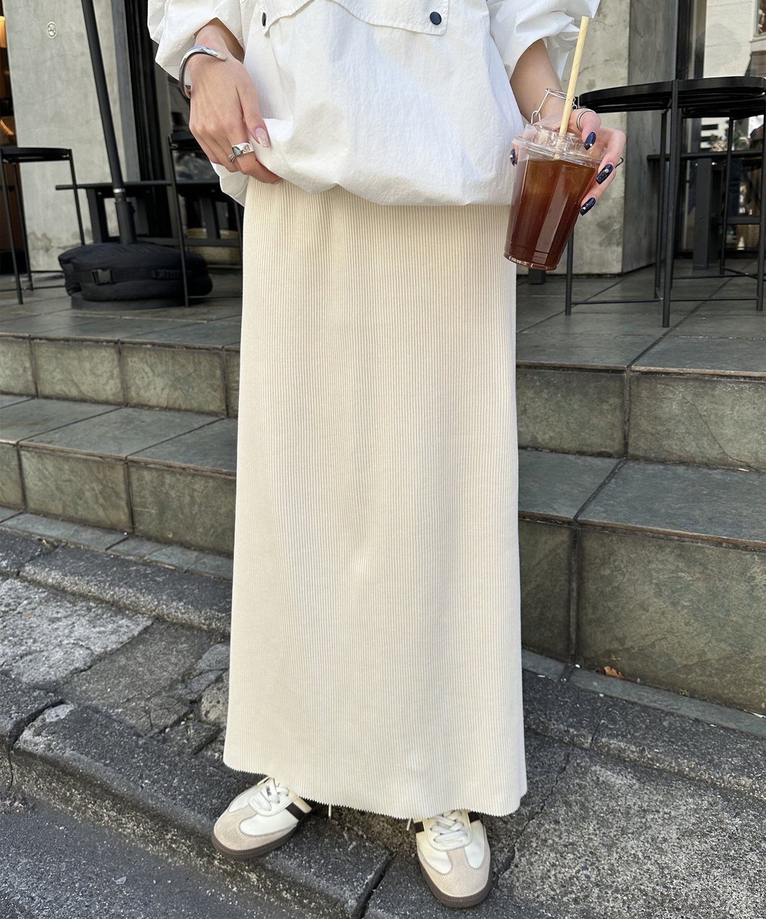 【ディスコート/Discoat】のリブナロースカート インテリア・キッズ・メンズ・レディースファッション・服の通販 founy(ファニー) 　ファッション　Fashion　レディースファッション　WOMEN　スカート　Skirt　シンプル　Simple　スリット　Slit　フィット　Fit　リブニット　Rib Knit　アイボリー|ID: prp329100004334688 ipo3291000000031953366