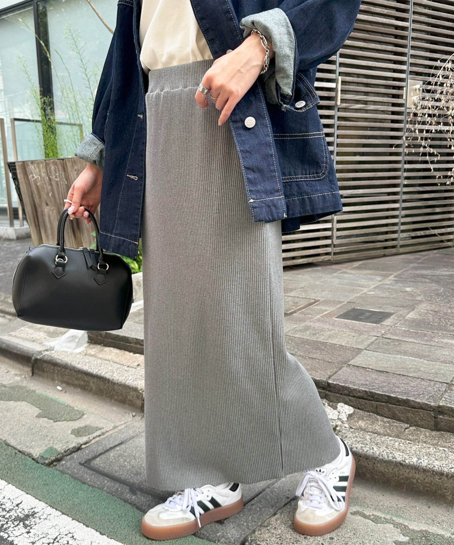 【ディスコート/Discoat】のリブナロースカート インテリア・キッズ・メンズ・レディースファッション・服の通販 founy(ファニー) ファッション Fashion レディースファッション Fashion for Women スカート Skirts シンプル Simple, Minimal スリット Slit, Slit Detail フィット Fit, Slim Fit リブニット Rib Knit, Ribbed Knit グレー|ID: prp329100004334688 ipo3291000000034561437