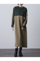 【ローズバッド/ROSE BUD】のラインカットソーワンピース 人気、トレンドファッション・服の通販 founy(ファニー) ファッション Fashion レディースファッション WOMEN ワンピース Dress とろみ Thickness スウェット Sweat ストレッチ Stretch thumbnail カーキ|ID: prp329100004334762 ipo3291000000030111889