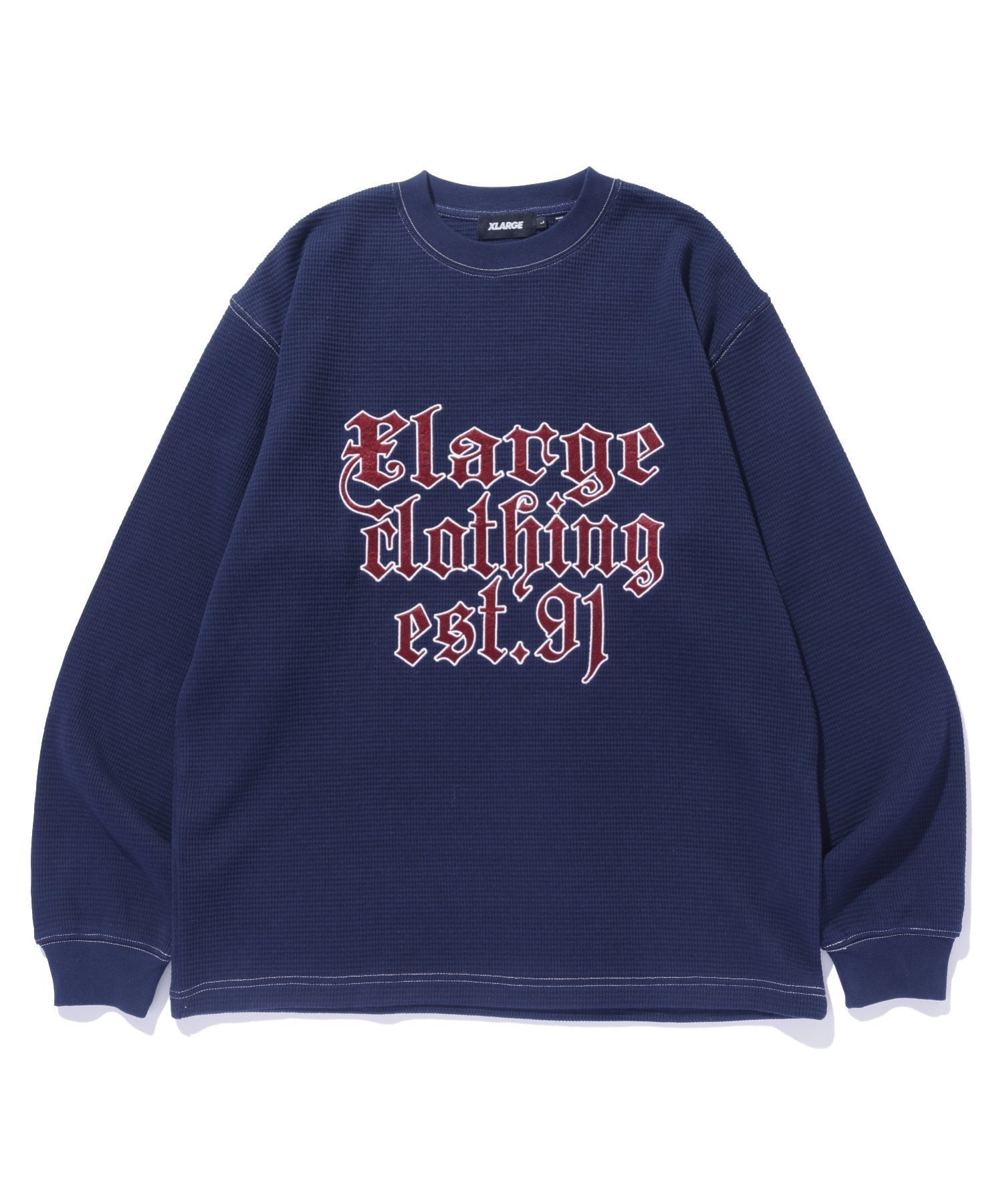 【エクストララージ/XLARGE / MEN】のOLD ENGLISH EST.91 THERMAL L/S TOP インテリア・キッズ・メンズ・レディースファッション・服の通販 founy(ファニー) 　ファッション　Fashion　メンズファッション　MEN　A/W・秋冬　Aw・Autumn/Winter・Fw・Fall-Winter　グラフィック　Graphic　サーマル　Thermal　フロント　Front　長袖　Long Sleeve　NAVY|ID: prp329100004334982 ipo3291000000030113514