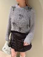 【ファーファー/FURFUR】のシャイニーリボンセーター 人気、トレンドファッション・服の通販 founy(ファニー) ファッション Fashion レディースファッション WOMEN シャイニー Shiny ベスト Vest メッシュ Mesh モチーフ Motif リボン Ribbon 人気 Popularity 長袖 Long Sleeve thumbnail CGRY[007]|ID: prp329100004335780 ipo3291000000030121783