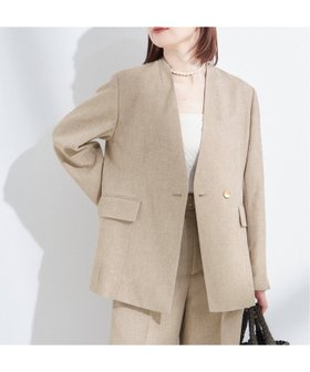 【ジャーナルスタンダード レサージュ/journal standard L'essage】のリノオックスノーカラージャケット 人気、トレンドファッション・服の通販 founy(ファニー) ファッション Fashion レディースファッション WOMEN アウター Coat Outerwear ジャケット Jackets ノーカラージャケット No Collar Leather Jackets 2025年 2025 2025春夏・S/S Ss,Spring/Summer,2025 おすすめ Recommend インナー Inner ジャケット Jacket セットアップ Set Up |ID:prp329100004336820