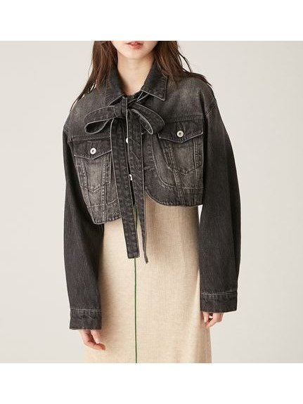 【リリーブラウン/Lily Brown】のカーブヘムクロップドデニムジャケット 人気、トレンドファッション・服の通販 founy(ファニー) 　ファッション　Fashion　レディースファッション　WOMEN　アウター　Coat Outerwear　ジャケット　Jackets　デニムジャケット　Denim Jackets　おすすめ　Recommend　コンパクト　Compact　セットアップ　Set Up　デニム　Denim　フロント　Front　ヘムライン　Hemline　ラウンド　Round　ヴィンテージ　Vintage　定番　Standard　 other-1|ID: prp329100004336833 ipo3291000000030132626