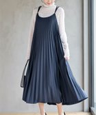 【アールピーエス/rps】のプリーツキャミワンピース ネイビー|ID: prp329100004337738 ipo3291000000031977388
