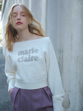 【セルフォード/CELFORD】のmarieclaire×CELFORDCollaborationロゴニットプルオーバー 人気、トレンドファッション・服の通販 founy(ファニー) ファッション Fashion レディースファッション WOMEN トップス・カットソー Tops/Tshirt ニット Knit Tops プルオーバー Pullover アクリル Acrylic クロップド Cropped スリーブ Sleeve バランス Balance ビジュー Bijou フロント Front ボトム Bottom ラグジュアリー Luxury リラックス Relax |ID:prp329100004338335