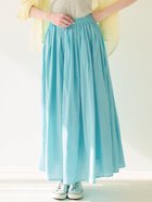 【コカ/COCA】のやわらかしわ感コットンフレアロングスカート Blue|ID: prp329100004339028 ipo3291000000032726635
