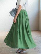 【コカ/COCA】のやわらかしわ感コットンフレアロングスカート Green|ID: prp329100004339028 ipo3291000000032726643