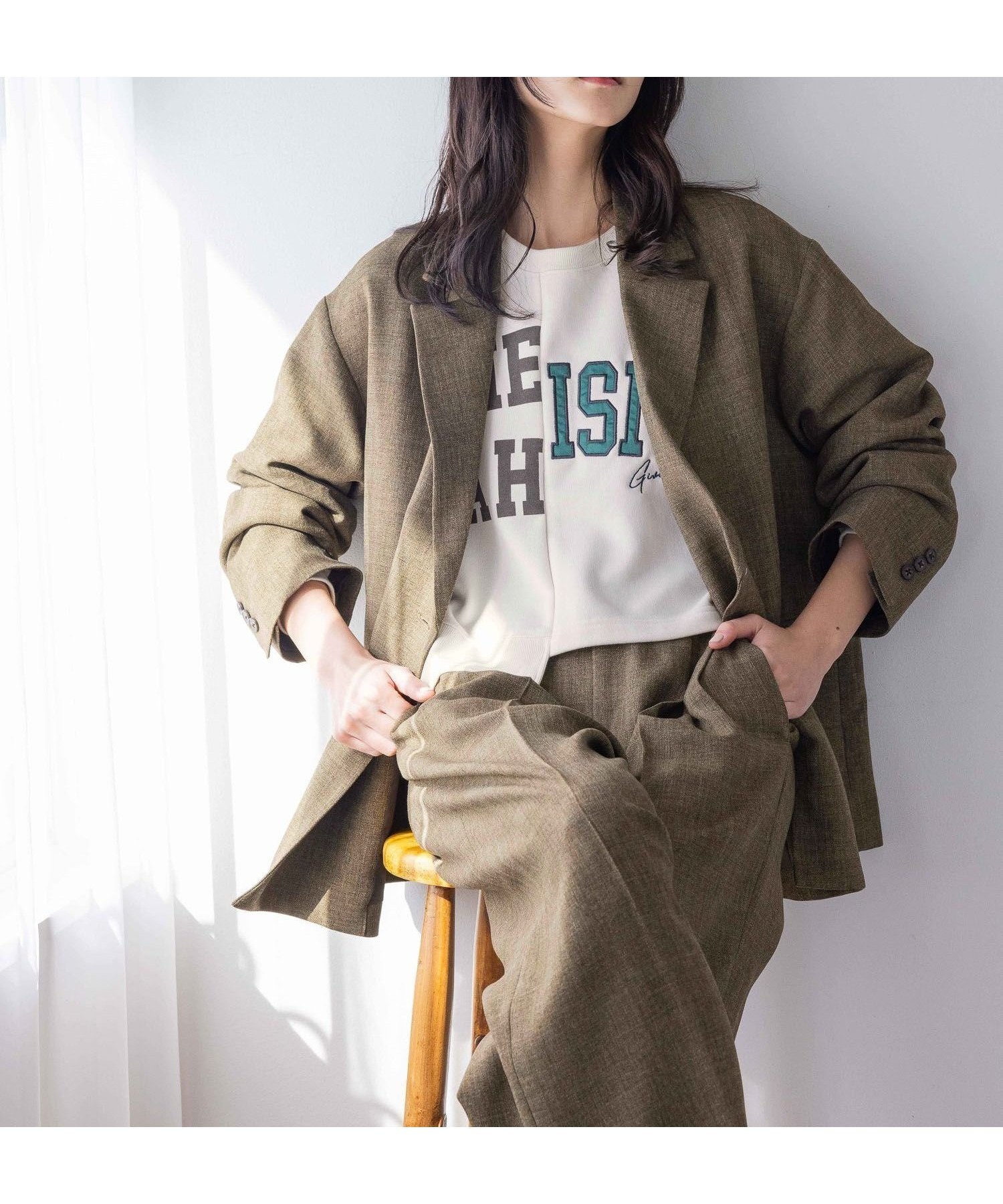 【ローリーズファーム/LOWRYS FARM】のメランジツイルジャケット 人気、トレンドファッション・服の通販 founy(ファニー) 　ファッション　Fashion　レディースファッション　WOMEN　アウター　Coat Outerwear　ジャケット　Jackets　おすすめ　Recommend　ジャケット　Jacket　セットアップ　Set Up　ダブル　Double　ハーフ　Half　ミックス　Mix　メランジ　Melange　ワイド　Wide　定番　Standard　 other-1|ID: prp329100004339530 ipo3291000000030259365