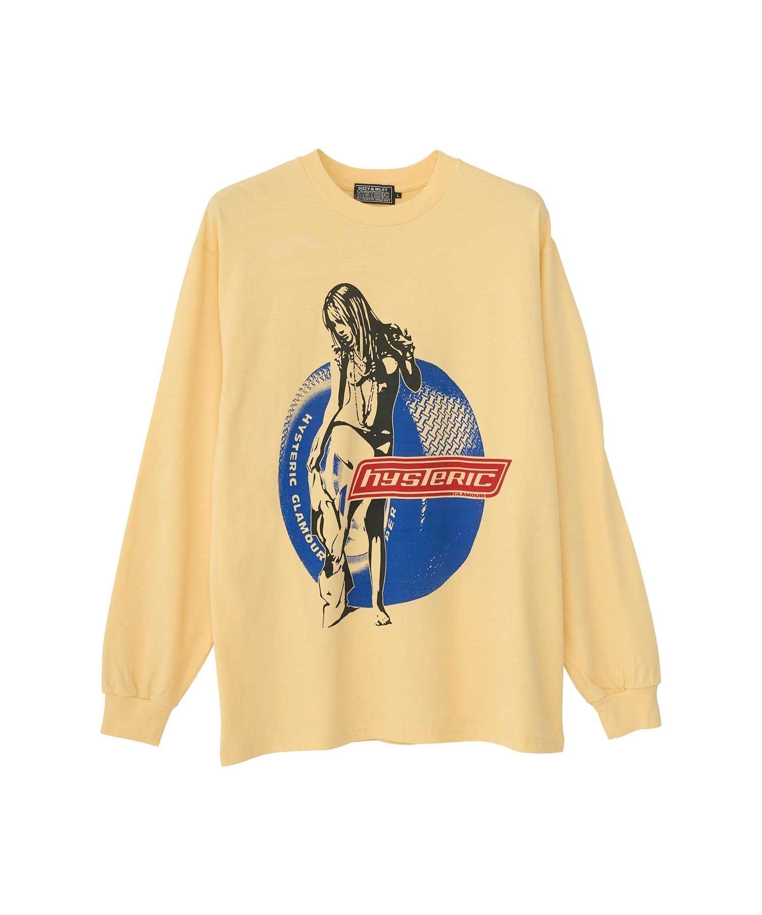 【ヒステリックグラマー/HYSTERIC GLAMOUR / MEN】のHYSTERIC MOTOR GIRL Tシャツ インテリア・キッズ・メンズ・レディースファッション・服の通販 founy(ファニー) 　ファッション　Fashion　メンズファッション　MEN　グラフィック　Graphic　シンプル　Simple　レース　Race　エレガント 上品　Elegant　イエロー|ID: prp329100004339626 ipo3291000000030260795