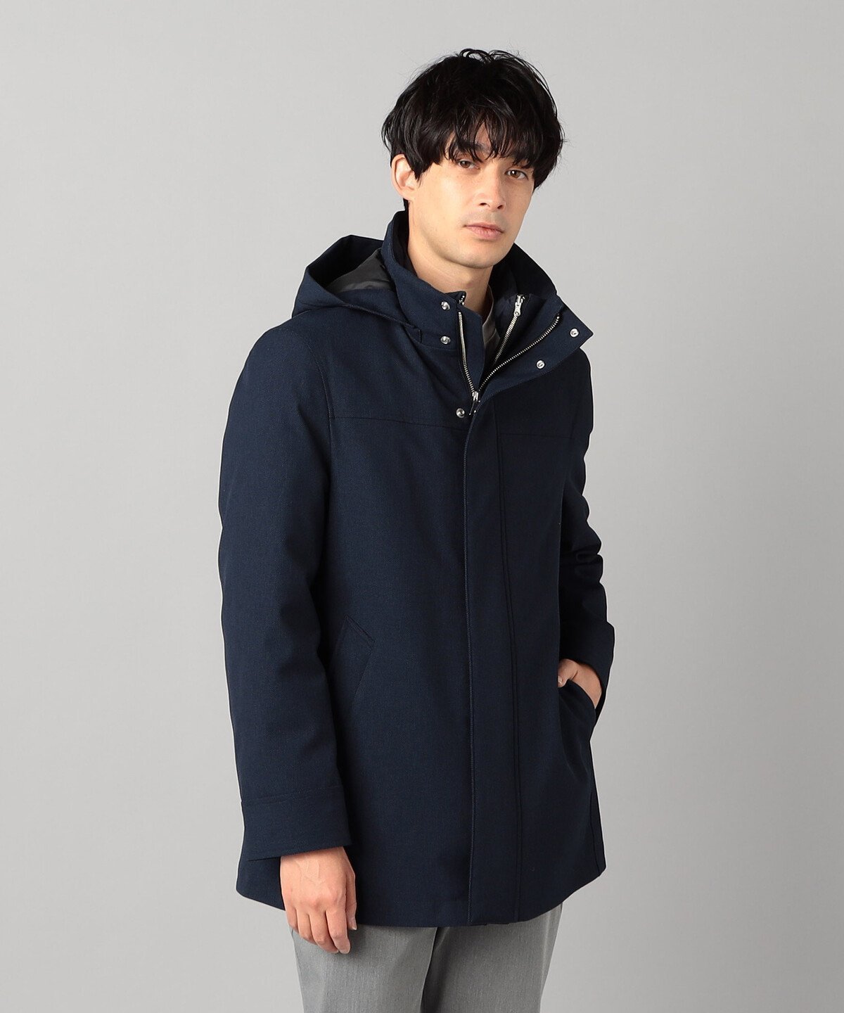 【コムサ メン/COMME CA / MEN】の【3WAY】バーズアイ ラミネート加工コート インテリア・キッズ・メンズ・レディースファッション・服の通販 founy(ファニー) 　ファッション　Fashion　メンズファッション　MEN　インナー　Inner　軽量　Lightweight　ジャケット　Jacket　スタンド　Stand　ストレッチ　Stretch　スーツ　Suit　ダウン　Down　バランス　Balance　ベーシック　Basic　ボックス　Box　ライナー　Liner　ビジネス 仕事 通勤　Business　ネイビー|ID: prp329100004339676 ipo3291000000030261346