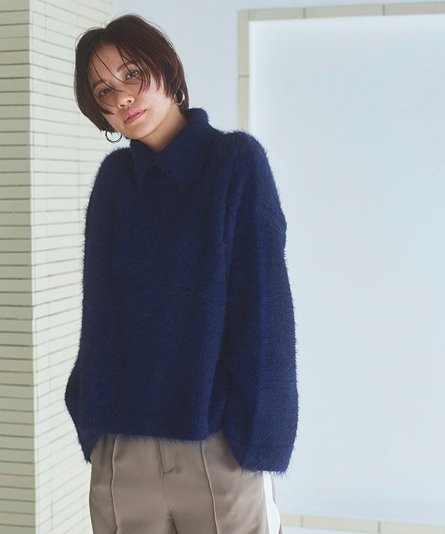 【ピエロ/Pierrot】のRASW フェザーヤーンラペルニット 人気、トレンドファッション・服の通販 founy(ファニー) 　ファッション　Fashion　レディースファッション　WOMEN　トップス・カットソー　Tops/Tshirt　ニット　Knit Tops　クロップド　Cropped　コンパクト　Compact　スリーブ　Sleeve　トレンド　Trend　バランス　Balance　フェザー　Feather　ワイド　Wide　 other-1|ID: prp329100004340392 ipo3291000000030270749