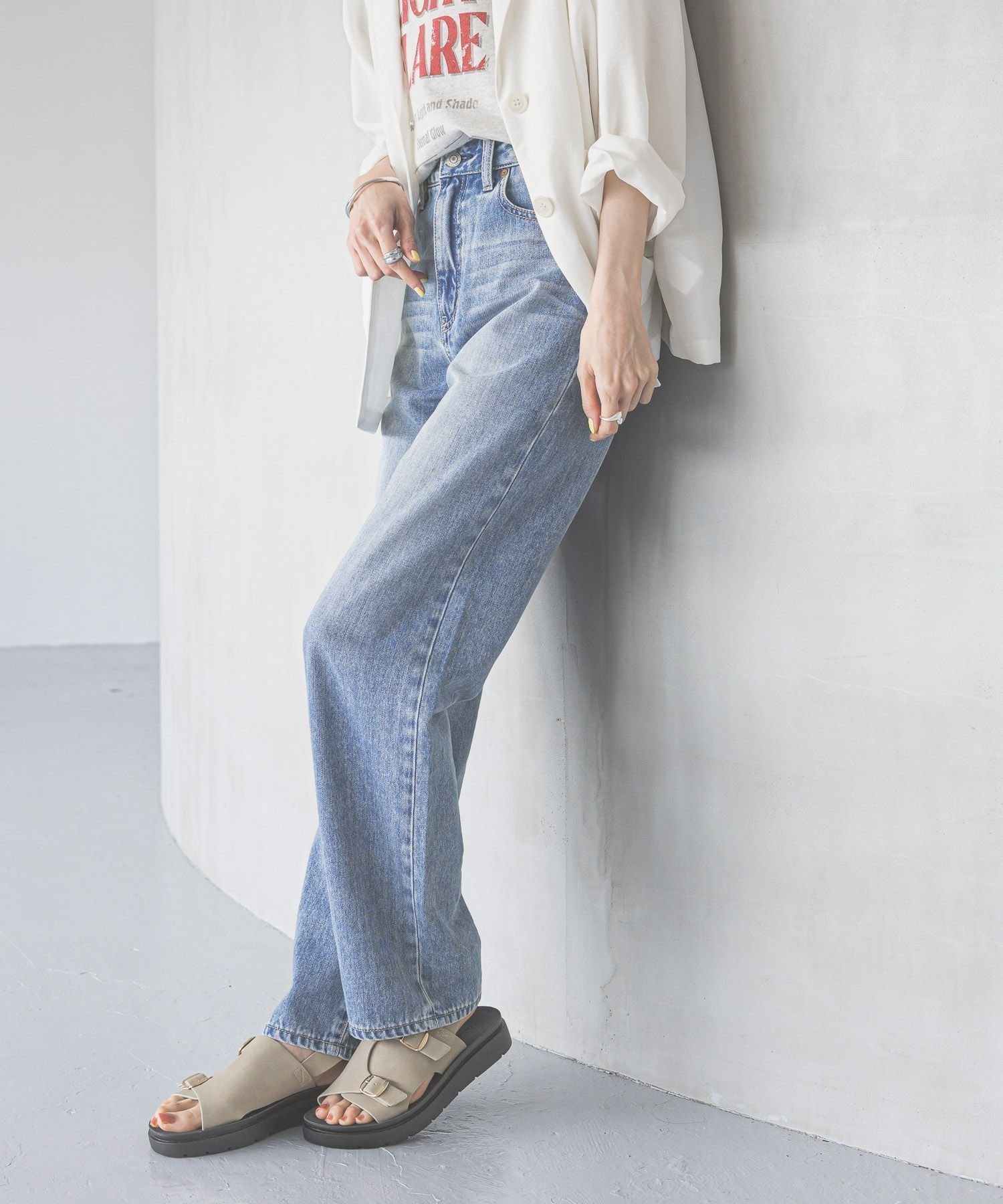 【グローバルワーク/GLOBAL WORK】のGOODデニムストレートパンツ/209645 インテリア・キッズ・メンズ・レディースファッション・服の通販 founy(ファニー) 　ファッション　Fashion　レディースファッション　Fashion for Women　パンツ　Pants & Trousers　コンパクト　Compact, Small Size　ストレート　Straight, Straight Cut　スリム　Slim, Slim Fit　デニム　Denim, Jeans Material　ライトブルー81|ID: prp329100004340800 ipo3291000000032720684