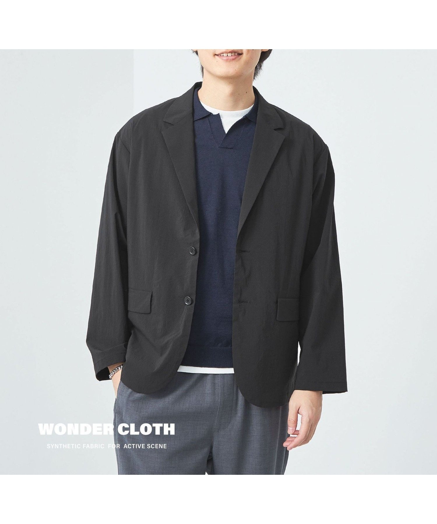 【その他のブランド/Other】のWONDER CLOTH カジュアル ジャケット -ストレッチ・接触冷感- インテリア・キッズ・メンズ・レディースファッション・服の通販 founy(ファニー) 　ファッション　Fashion　メンズファッション　MEN　インナー　Inner　春　Spring　カットソー　Cut And Sew　ショート　Short　ジャケット　Jacket　ストレッチ　Stretch　セットアップ　Set Up　フラップ　Flap　フロント　Front　ポケット　Pocket　ポロシャツ　Polo Shirt　半袖　Short Sleeve　S/S・春夏　Ss・Spring/Summer　おすすめ　Recommend　夏　Summer　BLACK|ID: prp329100004341435 ipo3291000000030287604