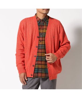 【クロコダイル/CROCODILE / MEN】のCROCODILE/セミ梳毛 ケーブルニット カーディガン 人気、トレンドファッション・服の通販 founy(ファニー) ファッション Fashion メンズファッション MEN おすすめ Recommend オレンジ Orange カーディガン Cardigan |ID:prp329100004341443