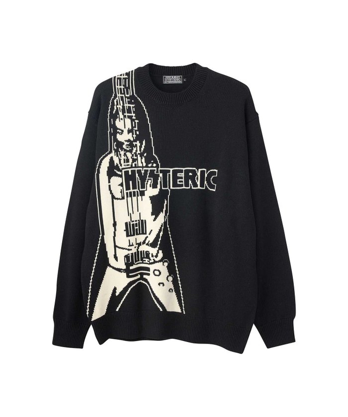 【ヒステリックグラマー/HYSTERIC GLAMOUR / MEN】のFLYING V編込 セーター インテリア・キッズ・メンズ・レディースファッション・服の通販 founy(ファニー) https://founy.com/ ファッション Fashion メンズファッション MEN キャラクター Character シンプル Simple セーター Sweater フォルム Form モチーフ Motif |ID: prp329100004341480 ipo3291000000030288620