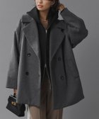 【ピエロ/Pierrot】のRASW ウールミックスワイドシルエットピーコート 人気、トレンドファッション・服の通販 founy(ファニー) ファッション Fashion レディースファッション WOMEN アウター Coat Outerwear コート Coats バランス Balance ミドル Middle thumbnail 杢グレー|ID: prp329100004341507 ipo3291000000030289142