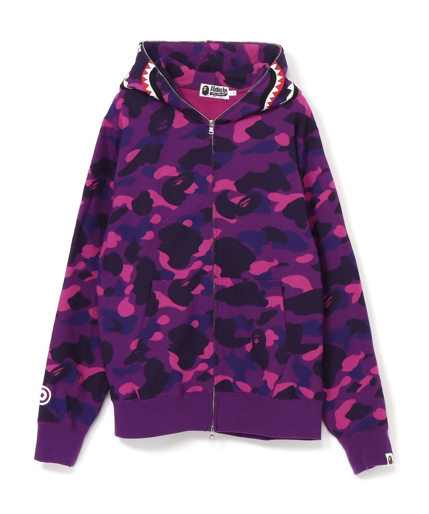 【その他のブランド/Other】のCOLOR CAMO SHARK FULL ZIP HOODIE インテリア・キッズ・メンズ・レディースファッション・服の通販 founy(ファニー) 　ファッション　Fashion　メンズファッション　MEN　ジップ　Zip　フィット　Fit　モチーフ　Motif　レギュラー　Regular　PURPLE|ID: prp329100004342483 ipo3291000000030301345