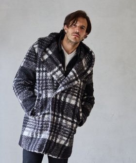 【メンズビギトーキョー/Men's Bigi / MEN】のスライバーニットビックチェックフードコート 人気、トレンドファッション・服の通販 founy(ファニー) ファッション Fashion メンズファッション MEN ジャケット Jacket ジャージ Jersey チェック Check デニム Denim |ID:prp329100004342545