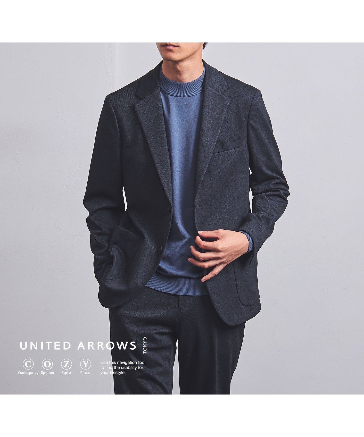 【ユナイテッドアローズ/UNITED ARROWS / MEN】のアクティブ シャークスキン ジャージ 2B シングルテーラードジャケット UA COZY -ウォッシャブル・ストレッチ・防しわ(着用しわ)- インテリア・キッズ・メンズ・レディースファッション・服の通販 founy(ファニー) 　ファッション　Fashion　メンズファッション　MEN　ジャケット　Jacket　ジャージ　Jersey　ストレッチ　Stretch　セットアップ　Set Up　ドレス　Dress　パッチ　Patch　フロント　Front　ポケット　Pocket　モダン　Modern　リラックス　Relax　おすすめ　Recommend　ビジネス 仕事 通勤　Business　NAVY|ID: prp329100004342546 ipo3291000000030302103