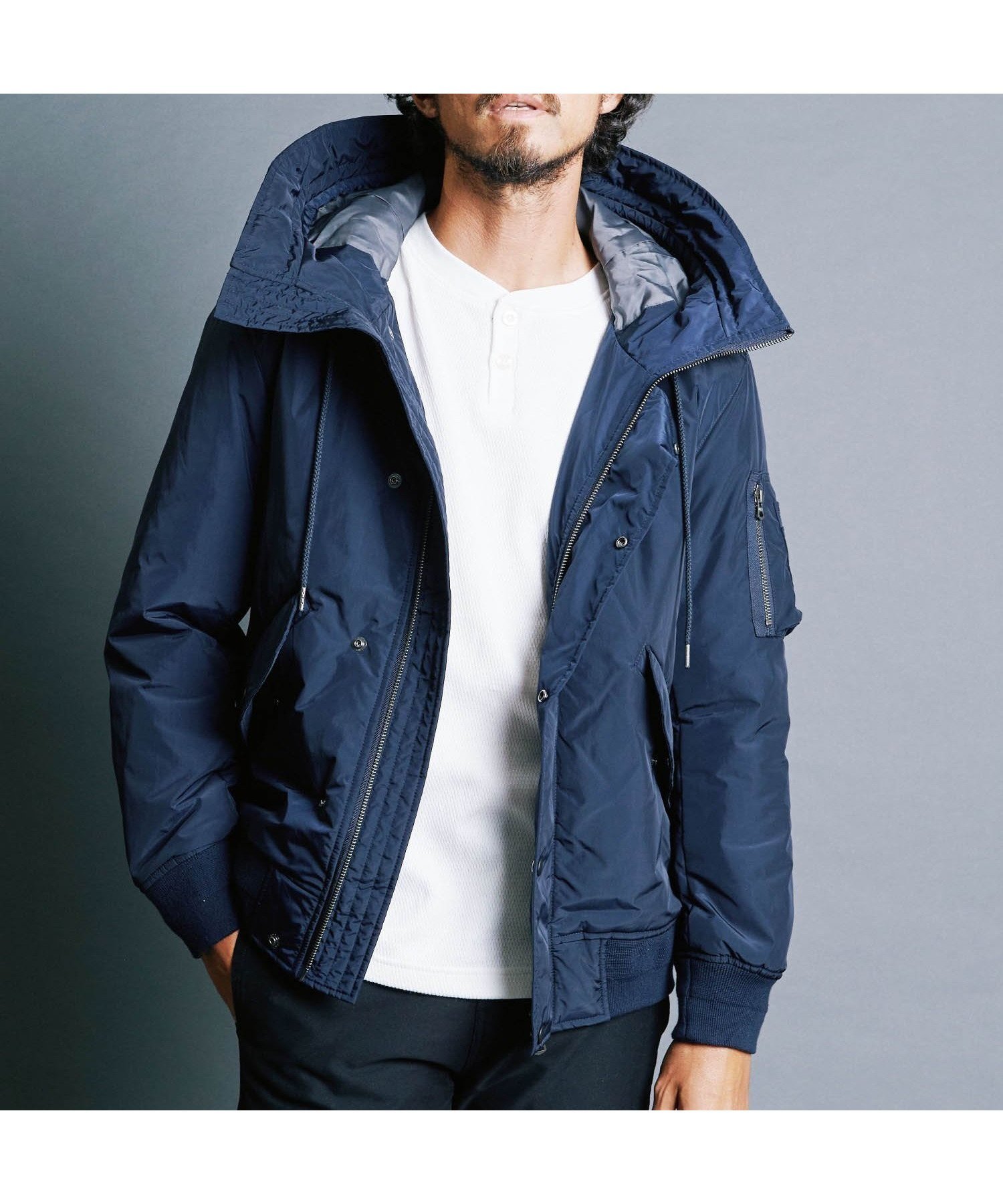 【マージン/Magine / MEN】のPE MICRO TAFFETA THINSULATE N-2B JKT インテリア・キッズ・メンズ・レディースファッション・服の通販 founy(ファニー) 　ファッション　Fashion　メンズファッション　MEN　シンプル　Simple　ジャケット　Jacket　ヴィンテージ　Vintage　軽量　Lightweight　ネイビー|ID: prp329100004342579 ipo3291000000030302441