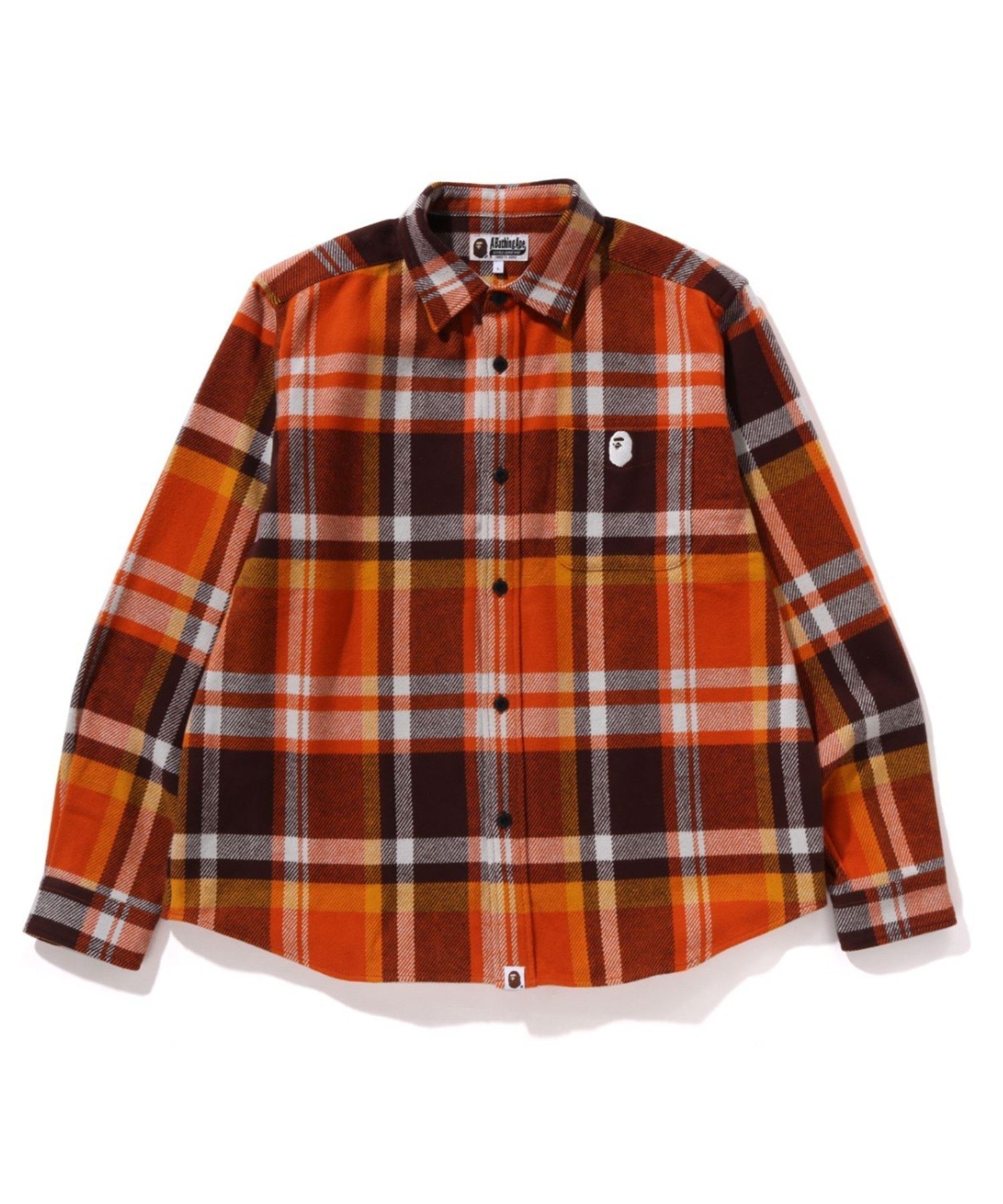 【その他のブランド/Other】のBAPE CHECK RELAXED FIT SHIRT インテリア・キッズ・メンズ・レディースファッション・服の通販 founy(ファニー) 　ファッション　Fashion　メンズファッション　MEN　グラフィック　Graphic　フィット　Fit　リラックス　Relax　ORANGE|ID: prp329100004343224 ipo3291000000030308371