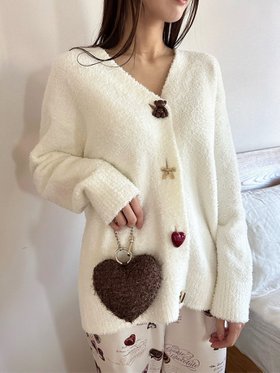 【スナイデル ホーム/SNIDEL HOME】の【Melty】チョコボタンカーディガン 人気、トレンドファッション・服の通販 founy(ファニー) ファッション Fashion レディースファッション WOMEN トップス・カットソー Tops/Tshirt カーディガン Cardigans カーディガン Cardigan スウィート Sweet なめらか Smooth プリント Print モチーフ Motif ユニセックス Unisex リボン Ribbon |ID:prp329100004344377