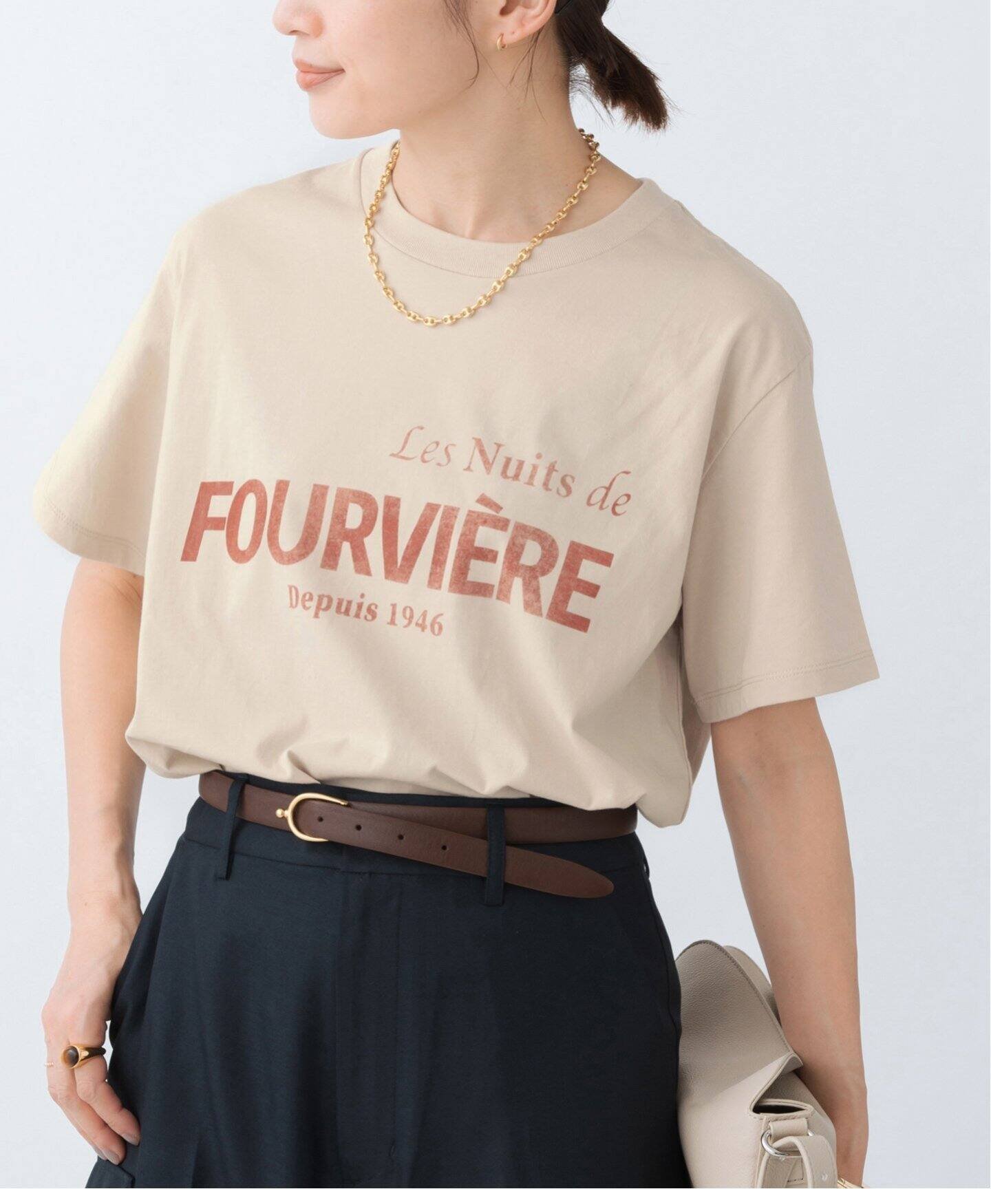 【イエナ/IENA】のFOURVIERE Tシャツ インテリア・キッズ・メンズ・レディースファッション・服の通販 founy(ファニー) 　ファッション　Fashion　レディースファッション　WOMEN　トップス・カットソー　Tops/Tshirt　シャツ/ブラウス　Shirts/Blouses　ロング / Tシャツ　T-Shirts　2025年　2025　2025春夏・S/S　Ss,Spring/Summer,2025　プリント　Print　ベージュ|ID: prp329100004344475 ipo3291000000030323727