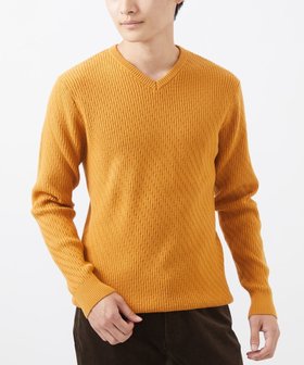 【エムケイ ミッシェルクラン/MK MICHEL KLEIN homme / MEN】の【洗濯機で洗える/全5色展開】Vネックニット/バイヤスへリンボン 人気、トレンドファッション・服の通販 founy(ファニー) ファッション Fashion メンズファッション MEN 定番 Standard 洗える Washable |ID:prp329100004344546