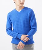 【エムケイ ミッシェルクラン/MK MICHEL KLEIN homme / MEN】の【洗濯機で洗える/全5色展開】Vネックニット/バイヤスへリンボン 人気、トレンドファッション・服の通販 founy(ファニー) ファッション Fashion メンズファッション MEN 定番 Standard 洗える Washable thumbnail ブルー|ID: prp329100004344546 ipo3291000000030324066