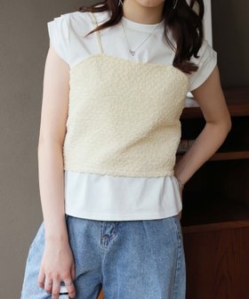 【ドゥーラドゥーラ/Doula Doula】のGirly Doll/ビスチェキャミ+袖タックデザインTシャツ 人気、トレンドファッション・服の通販 founy(ファニー) ファッション Fashion レディースファッション WOMEN トップス・カットソー Tops/Tshirt キャミソール / ノースリーブ No Sleeves シャツ/ブラウス Shirts/Blouses ロング / Tシャツ T-Shirts ビスチェ Bustier おすすめ Recommend シンプル Simple デニム Denim トレンド Trend ビスチェ Bustier リブニット Rib Knit ワイド Wide 今季 This Season 秋 Autumn/Fall |ID:prp329100004345597