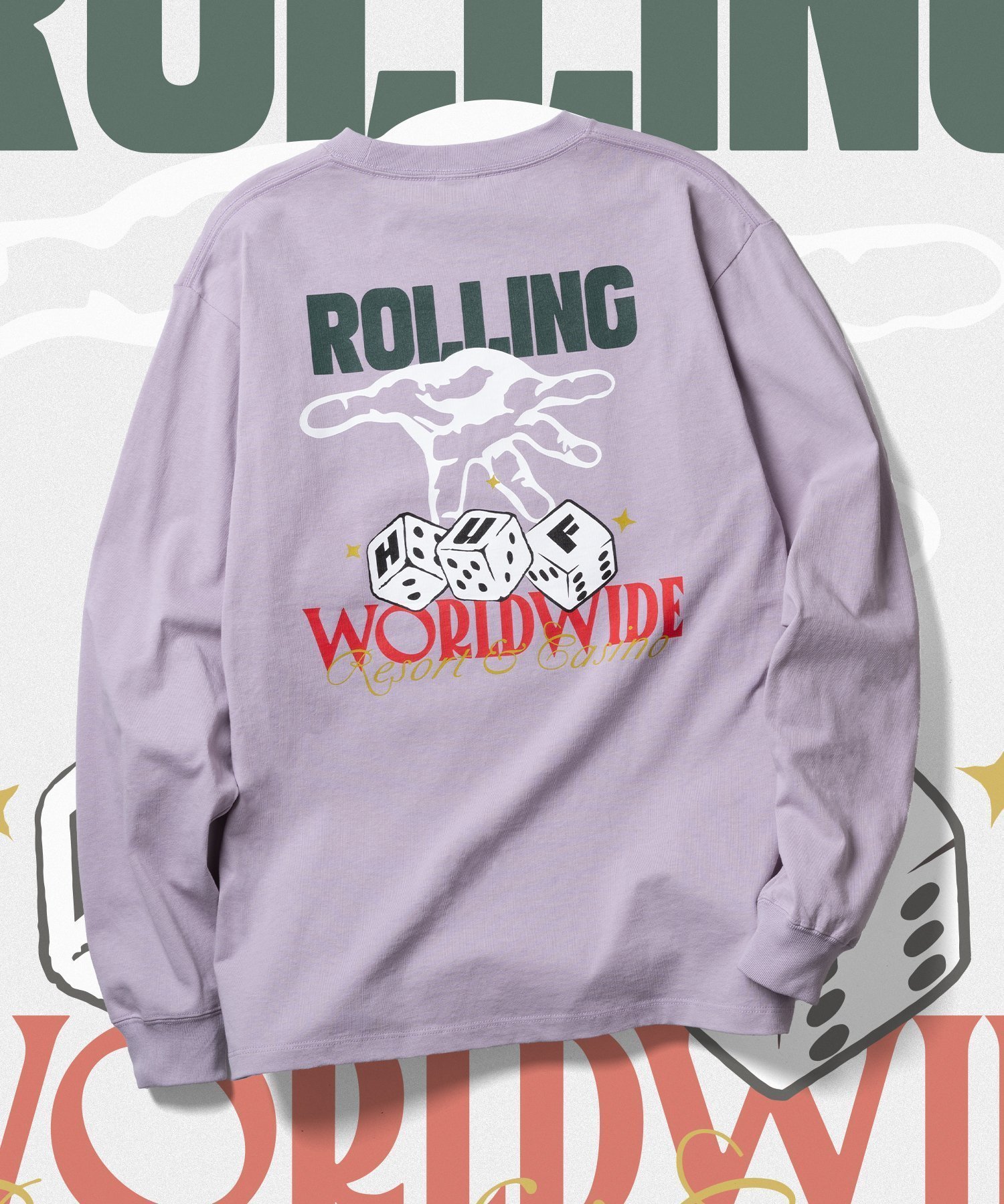 【ハフ/HUF】のHIGH ROLLERS L/S TEE / HUF ハフ Tシャツ ロンT インテリア・キッズ・メンズ・レディースファッション・服の通販 founy(ファニー) 　ファッション　Fashion　レディースファッション　WOMEN　トップス・カットソー　Tops/Tshirt　シャツ/ブラウス　Shirts/Blouses　ロング / Tシャツ　T-Shirts　長袖　Long Sleeve　DUST PURPLE|ID: prp329100004345604 ipo3291000000030529884