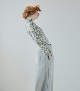 【ルシェル ブルー/LE CIEL BLEU】のフラワープリントシアートップ / Flower Print Sheer Top 人気、トレンドファッション・服の通販 founy(ファニー) ファッション Fashion レディースファッション WOMEN ワンピース Dress シンプル Simple チェック Check ハイネック High Neck プリント Print 手描き Hand Drawn |ID:prp329100004347102