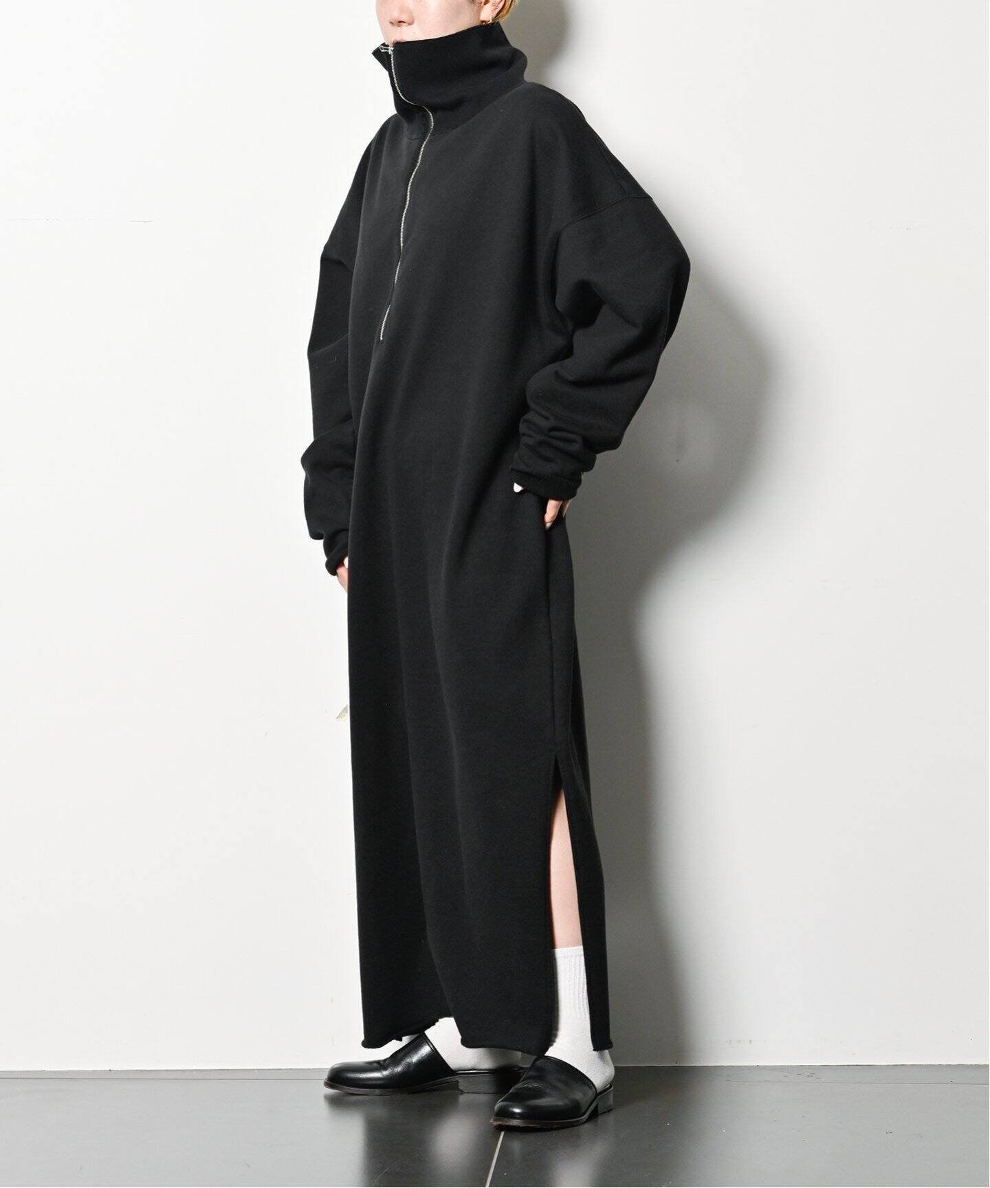 【シティーショップ/CITYSHOP】のZIP UP DRESS ワンピース インテリア・キッズ・メンズ・レディースファッション・服の通販 founy(ファニー) 　ファッション　Fashion　レディースファッション　WOMEN　ワンピース　Dress　ドレス　Party Dresses　インナー　Inner　スウェット　Sweat　ストレート　Straight　スリーブ　Sleeve　タオル　Towel　ドレス　Dress　ハイネック　High Neck　ベーシック　Basic　2025年　2025　2025春夏・S/S　Ss,Spring/Summer,2025　ブラック|ID: prp329100004351302 ipo3291000000030459614