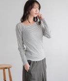 【ローリーズファーム/LOWRYS FARM】のリブタイトLS 人気、トレンドファッション・服の通販 founy(ファニー) ファッション Fashion レディースファッション WOMEN インナー Inner カットソー Cut And Sew コンパクト Compact シンプル Simple テレコ Tereko バランス Balance フロント Front ベーシック Basic ボトム Bottom 定番 Standard thumbnail ボーダー|ID: prp329100004351800 ipo3291000000030391987