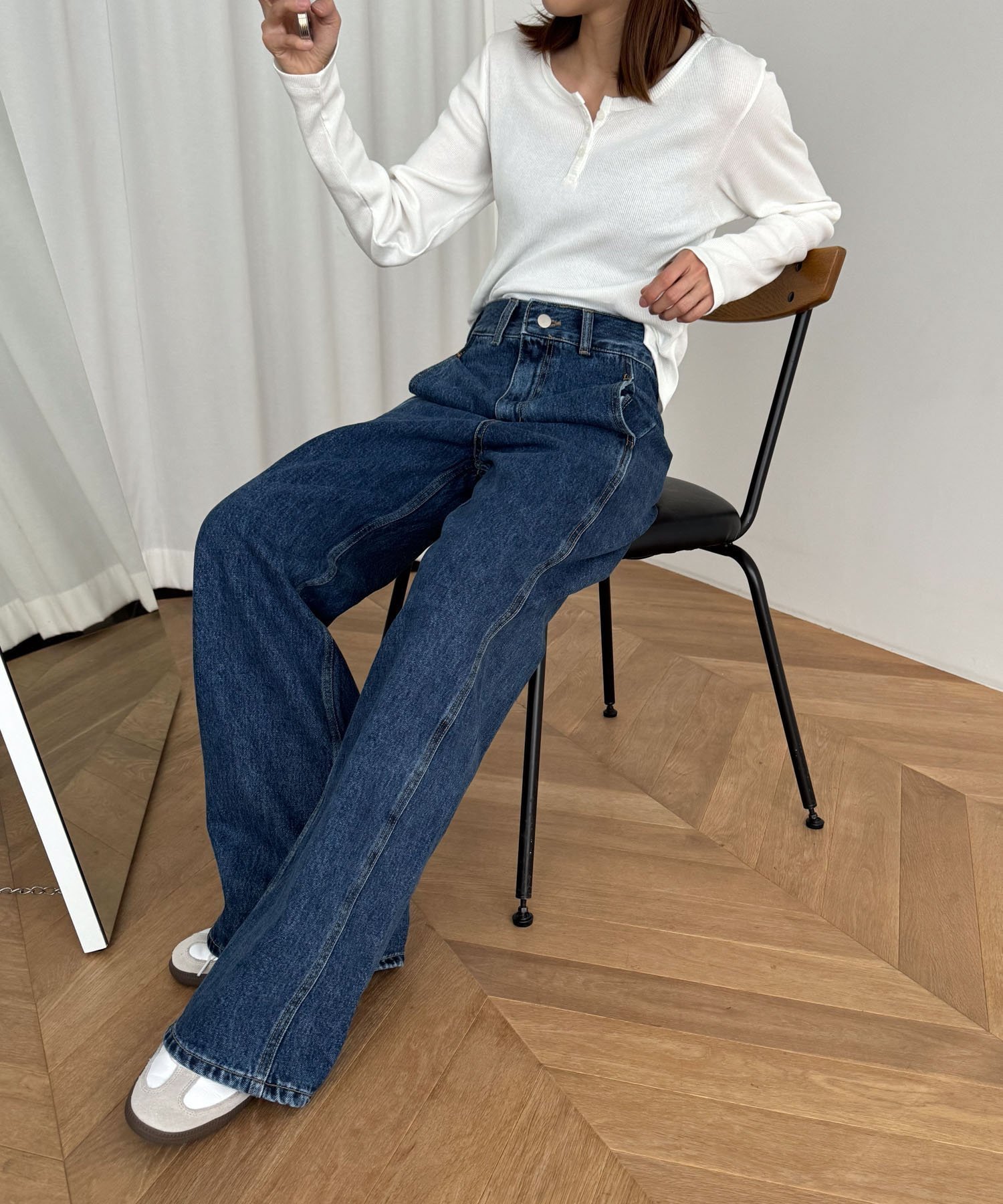 【キャナルジーン/CANAL JEAN】のEl mar シームデニムパンツ インテリア・キッズ・メンズ・レディースファッション・服の通販 founy(ファニー) 　ファッション　Fashion　レディースファッション　WOMEN　パンツ　Pants　デニムパンツ　Denim Pants　おすすめ　Recommend　コンパクト　Compact　シンプル　Simple　ストレッチ　Stretch　センター　Center　デニム　Denim　バランス　Balance　フロント　Front　ポケット　Pocket　ワイド　Wide　D.インディゴ|ID: prp329100004352007 ipo3291000000030447826