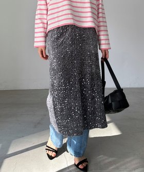 【ドゥ アルシーヴ/Doux archives】のスパンコールスカート 人気、トレンドファッション・服の通販 founy(ファニー) ファッション Fashion レディースファッション WOMEN スカート Skirt シルバー Silver スパンコール Sequins スリット Slit |ID:prp329100004352688