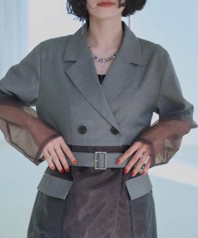 【ハレ/HARE】のシアーキリカエダブルジャケット 人気、トレンドファッション・服の通販 founy(ファニー) ファッション Fashion レディースファッション WOMEN アウター Coat Outerwear ジャケット Jackets おすすめ Recommend オーガンジー Organdy クラシック Classic シアー Sheer シンプル Simple ジャケット Jacket スラックス Slacks 切替 Switching 春 Spring 秋 Autumn/Fall |ID:prp329100004352775