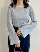 【リエディ/Re:EDIT】のクルーネックフレアスリーブリブカットソートップス 人気、トレンドファッション・服の通販 founy(ファニー) ファッション Fashion レディースファッション WOMEN トップス・カットソー Tops/Tshirt カットソー Cut and Sewn カットソー Cut And Sew キャミワンピース Cami Dress シンプル Simple スリーブ Sleeve トレンド Trend フィット Fit フレア Flare ベーシック Basic ボーダー Border 無地 Plain Color ロング Long エレガント 上品 Elegant thumbnail グレー|ID: prp329100004353276 ipo3291000000030402745