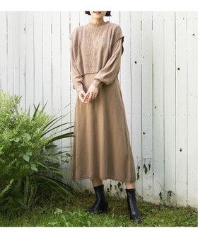 【エルビーシー/LBC】のニットベストワンピセット 人気、トレンドファッション・服の通販 founy(ファニー) ファッション Fashion レディースファッション WOMEN アウター Coat Outerwear スリーブ Sleeve ベスト Vest 透かし Watermark |ID:prp329100004354028