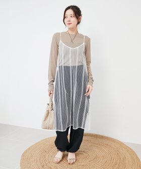 【ルクールブラン/le.coeur blanc】のSTAR STRIPE シアーワンピース 人気、トレンドファッション・服の通販 founy(ファニー) ファッション Fashion レディースファッション WOMEN ワンピース Dress おすすめ Recommend アンダー Under インナー Inner カットソー Cut And Sew キャミワンピース Cami Dress デニム Denim ボトム Bottom レース Race |ID:prp329100004354115