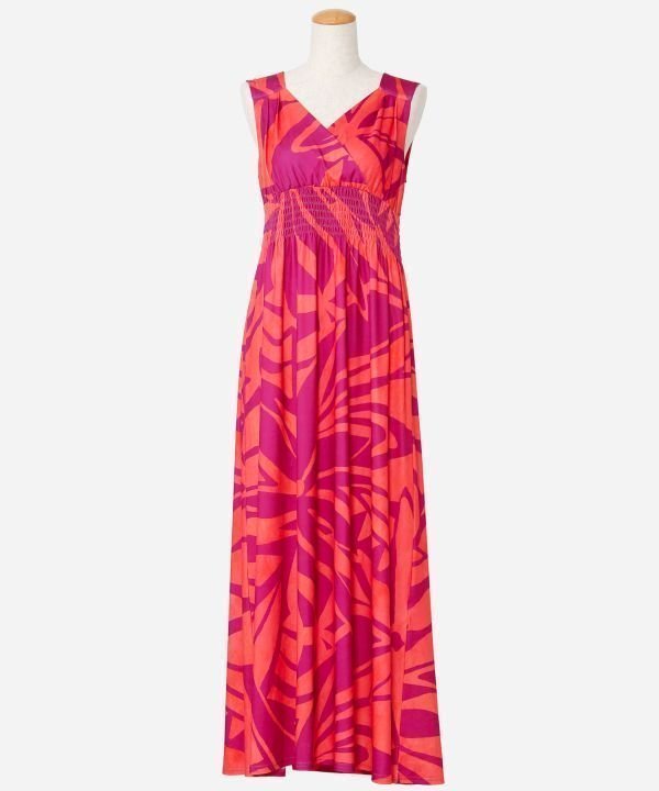 【アミナコレクション/Amina Collection】の【マウナロア】Ocean Blue Bird ティアレタパノースリーブワンピース インテリア・キッズ・メンズ・レディースファッション・服の通販 founy(ファニー) 　ファッション　Fashion　レディースファッション　Fashion for Women　ワンピース　Dresses　おすすめ　Recommended / Our Picks　ドレス　Dress, One-Piece　ノースリーブ　Sleeveless, No-Sleeve　リゾート　Resort, Vacation Style　エレガント 上品　Elegant　旅行　Travel　オレンジ|ID: prp329100004354306 ipo3291000000034949625